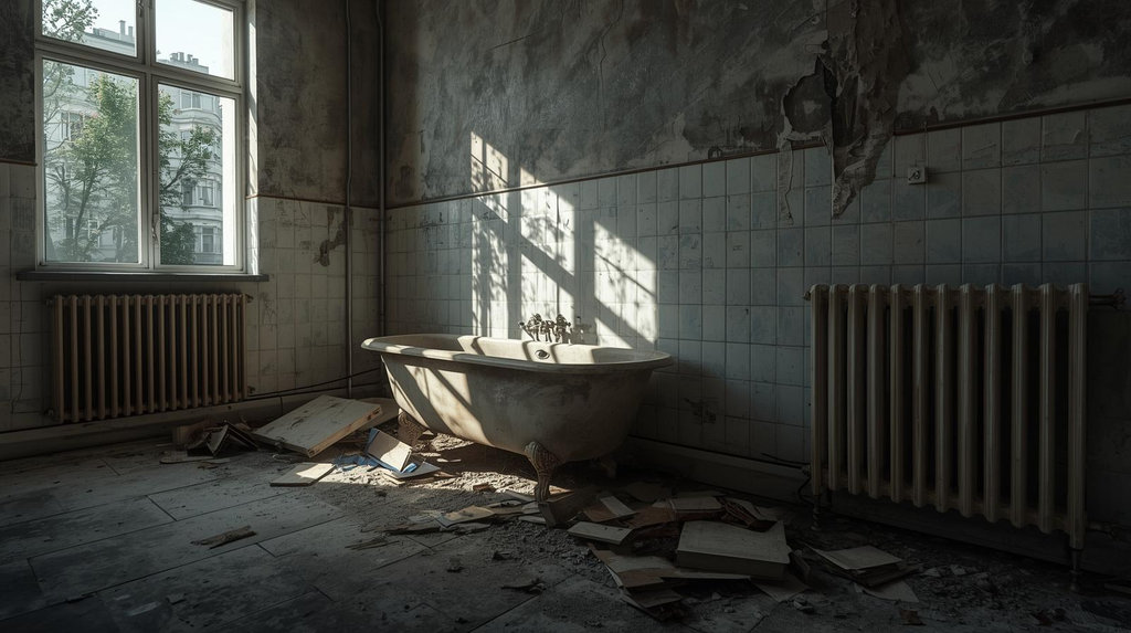 Демонтаж чугунной ванны