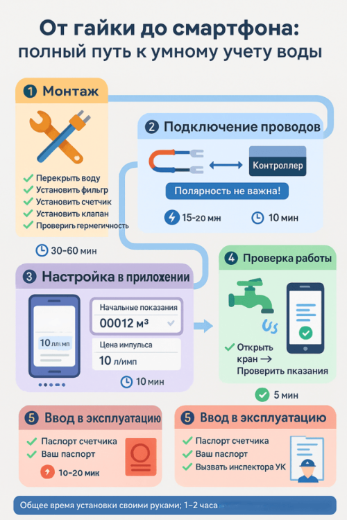 Полный путь к умному учету воды - от монтажа до настройки
